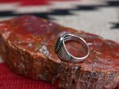 Atq Navajo Split Shank Silver Ring w/Green Turquoise c.1935～