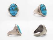 Antique Navajo Casted Seal Ring w/Gem No.8 Turquoise c.1940～
