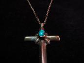 Vintage Cross Fob with Turquoise Necklace  c.1960～