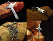 Vintage Cross Fob with Turquoise Necklace  c.1960～