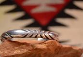 Vintage Navajo Engraving Ingot Silver Cuff  c.1940
