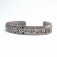 Antique 【Arrow Novelty】 Coin Silver Cuff Bracelet  c.1930～