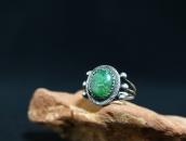 Antique Navajo Split Shank Ring w/Green Turquoise c.1920～