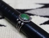 Antique Navajo Split Shank Ring w/Green Turquoise c.1920～