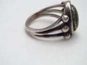 Antique Navajo Split Shank Ring w/Green Turquoise c.1920～
