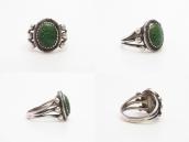 Antique Navajo Split Shank Ring w/Green Turquoise c.1920～