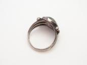 Antique Navajo Split Shank Ring w/Green Turquoise c.1920～