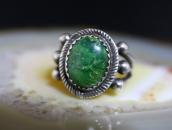 Antique Navajo Split Shank Ring w/Green Turquoise c.1920～