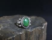 Antique Navajo Split Shank Ring w/Green Turquoise c.1920～