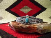 Atq Thunderbird & Arrow Design Cuff Bracelet w/Gem TQ c.1940