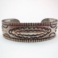 Antique Navajo Stamped Ingot Silver Cuff M c.1910～