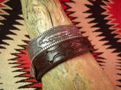 Antique Navajo Stamped Ingot Silver Cuff M c.1910～