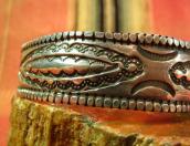 Antique Navajo Stamped Ingot Silver Cuff M c.1910～
