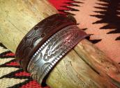 Antique Navajo Stamped Ingot Silver Cuff M c.1910～