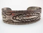 Antique Navajo Stamped Ingot Silver Cuff M c.1910～