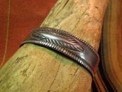 Antique Navajo Stamped Ingot Silver Cuff L c.1910～