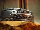 Antique Navajo Stamped Ingot Silver Cuff L c.1910～