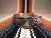 Antique Navajo Stamped Ingot Silver Cuff L c.1910～