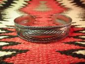 Antique Navajo Stamped Ingot Silver Cuff L c.1910～