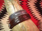 Antique Navajo Stamped Ingot Silver Cuff L c.1910～
