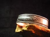 Antique Navajo Stamped Ingot Silver Cuff L c.1910～