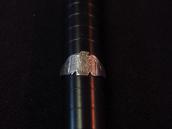 Atq Thunderbird & Arrows Stamped Silver Tourist Ring  c.1920