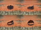 Atq Thunderbird & Arrows Stamped Silver Tourist Ring  c.1920