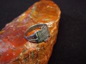 Atq Thunderbird & Arrows Stamped Silver Tourist Ring  c.1920