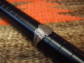 Atq Thunderbird & Arrows Stamped Silver Tourist Ring  c.1920