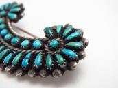 Vintage Zuni Turquoise Cluster Pin Brooch in Silver  c.1960～