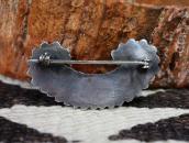 Vintage Zuni Turquoise Cluster Pin Brooch in Silver  c.1960～