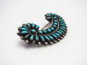 Vintage Zuni Turquoise Cluster Pin Brooch in Silver  c.1960～