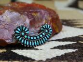 Vintage Zuni Turquoise Cluster Pin Brooch in Silver  c.1960～