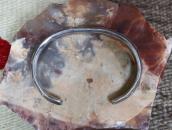 Historic Navajo Stamped Ingot Silver Triangle Cuff  c.1900～