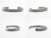 Historic Navajo Stamped Ingot Silver Triangle Cuff  c.1900～