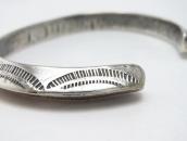 Atq Navajo Stamped Heavy Ingot Silver Triangle Cuff c.1910～