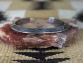Atq Navajo Stamped Heavy Ingot Silver Triangle Cuff c.1910～