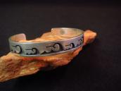 Sidney Sekakuku Jr. Hopi Old Overlay Cuff Bracelet  c.1970