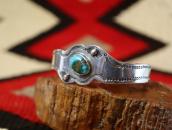 Antique Pueblo Snake Shaped Silver Cuff w/Turquoise  c.1930～