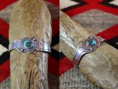 Antique Pueblo Snake Shaped Silver Cuff w/Turquoise  c.1930～