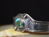 Antique Pueblo Snake Shaped Silver Cuff w/Turquoise  c.1930～