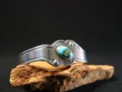 Antique Pueblo Snake Shaped Silver Cuff w/Turquoise  c.1930～
