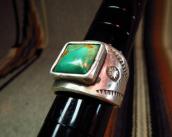 Vintage Ingot Silver Ring with sq.Turquoise c.1960