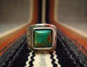 Vintage Ingot Silver Ring with sq.Turquoise c.1960