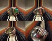 Vintage Ingot Silver Ring with sq.Turquoise c.1960