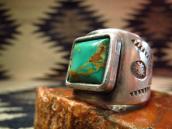 Vintage Ingot Silver Ring with sq.Turquoise c.1960