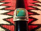 Vintage Ingot Silver Ring with sq.Turquoise c.1960