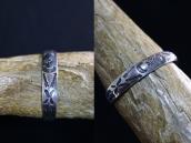 【Ganscraft】Antique Domed & Stamped Silver Small Cuff c.1930～