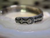 【Ganscraft】Antique Domed & Stamped Silver Small Cuff c.1930～