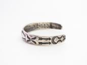 【Ganscraft】Antique Domed & Stamped Silver Small Cuff c.1930～
